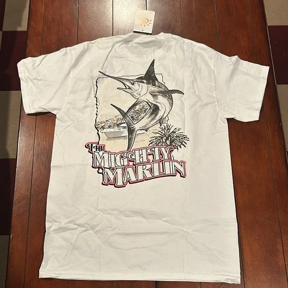 NWT Del Sol Color Changing Nassau, Bahamas White Tee The Mighty Marlin Men’s Med - Picture 2 of 12